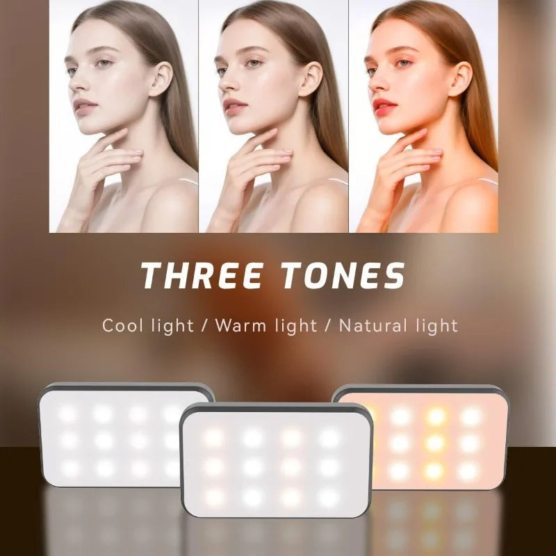 Portable Mini Selfie Fill Light Rechargeable 3 Modes Adjustable Brightness Clip On For Phone Laptop Tablet Meeting Make Up