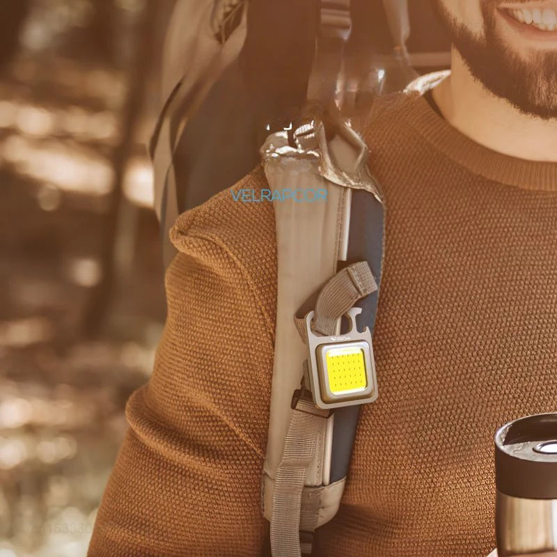 SMILING SHARK Flashlight Magnetic Clothe Clip Running Light USB Rechargeable Torch Camping Lantern with Power Indicator