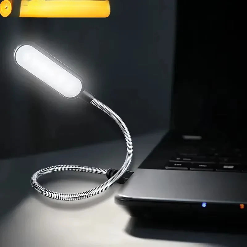 Mini USB LED Book Light, Flexible Gooseneck Reading Lamp Portable Night Light.Plug-in USB Light for Power Bank, Laptop, Notebook