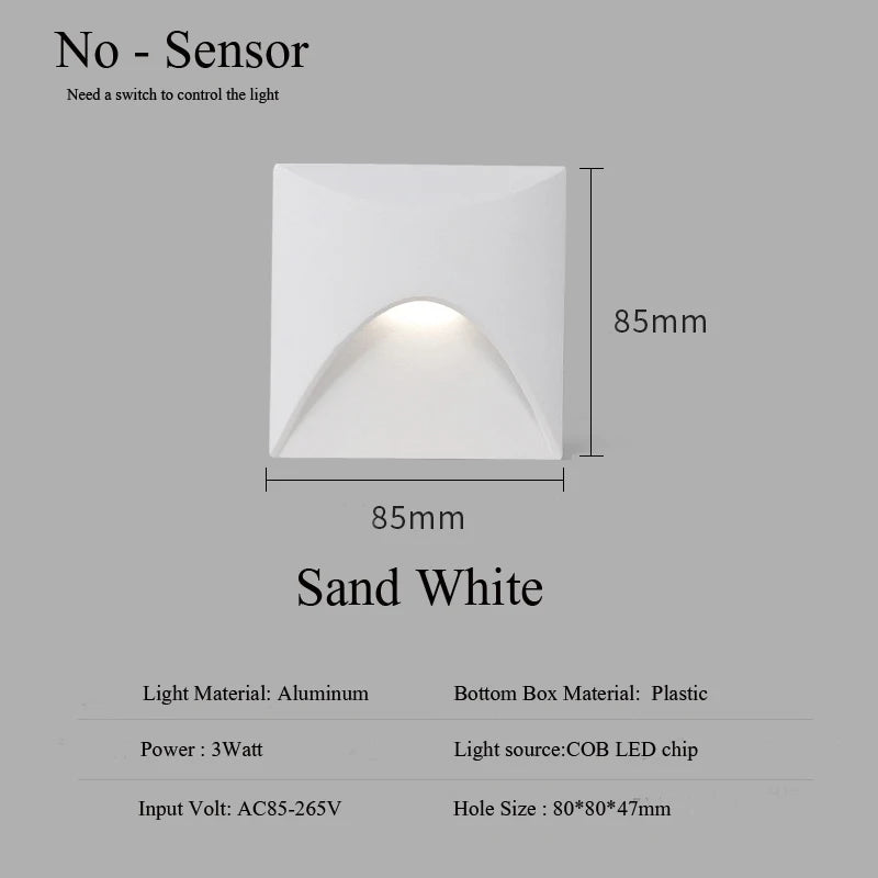 Outdoor Lighting Recessed Wall Lamp Waterproof IP65 3W Led Embedded  Step&Stair Balcony Porch Aisle Yard Outside Night Light