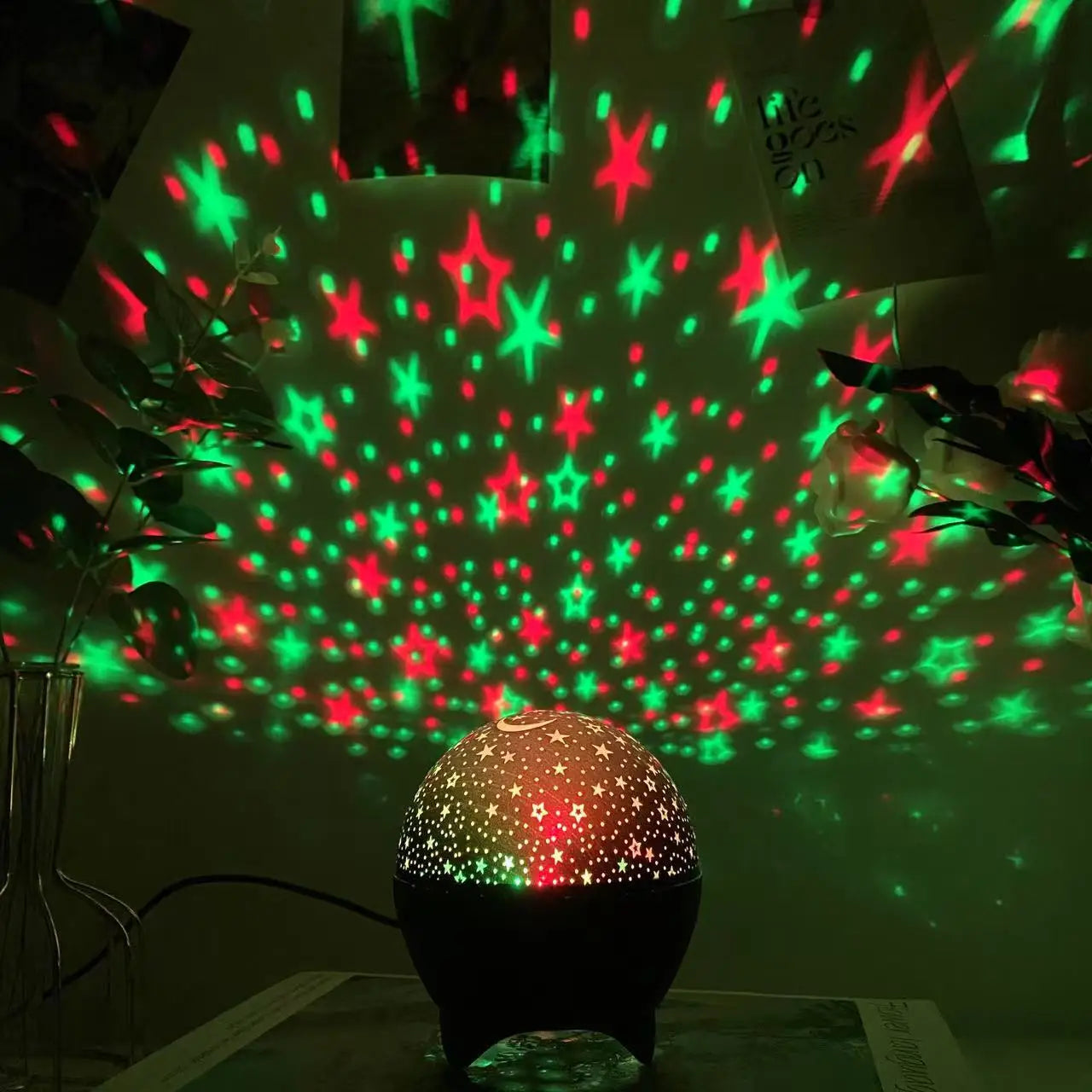 Starry Sky Galaxy Projector Light Colorful Moon Night Light USB Plug-in Atmosphere Lamp for Kids Room Party Holiday Decor & Gift