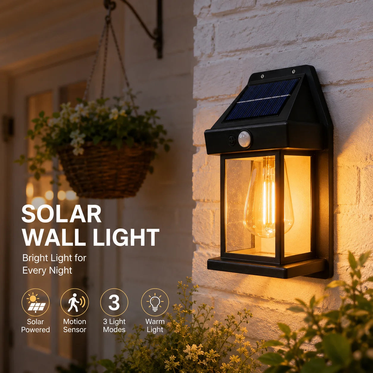 1/2/4/8Pack Solar Wall Lights Motion Sensor LED Lantern IP44 Waterproof Wall Mount Lamp Outdoor Courtyard Porch Deck Garden Yard