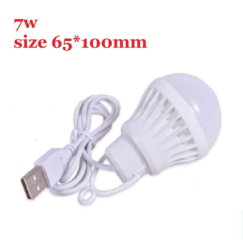 USB Bulb LED Portable Camping Lamp Mini Bulb 5V Power Book Lights Student Learning Desk Reading Hiking Tent Travel Work