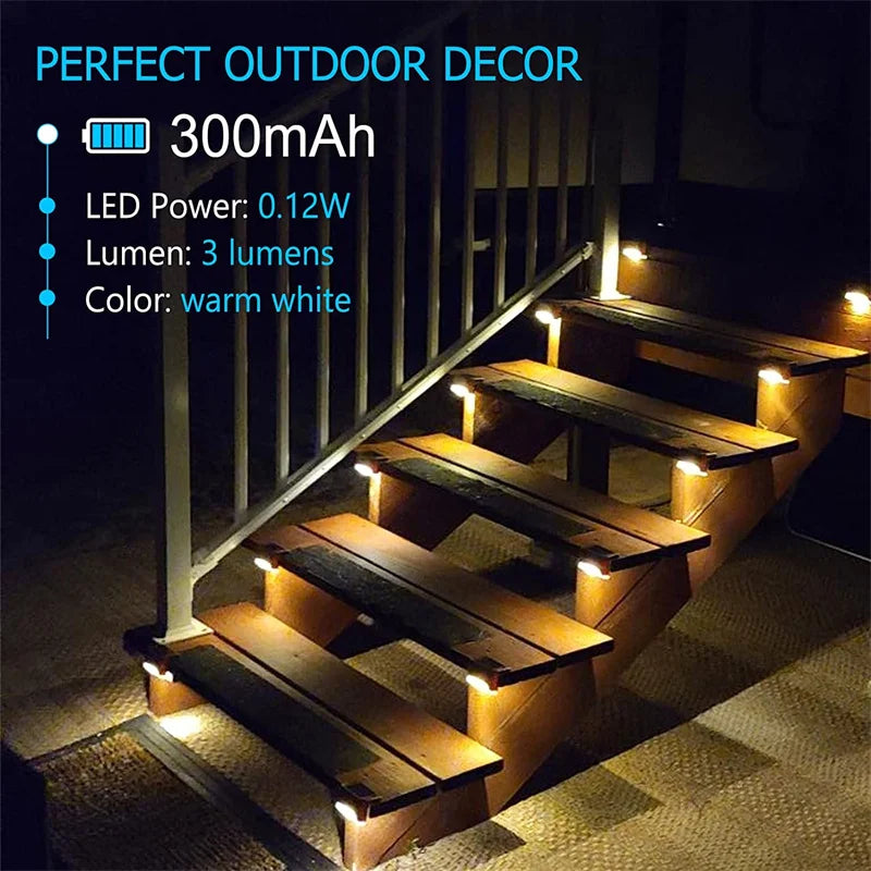 4-32 Pack Outdoor LED Solar Step Lamp Path Stair Garden Lights IP65 Waterproof Balcony Light Decoration for Patio Fence Light