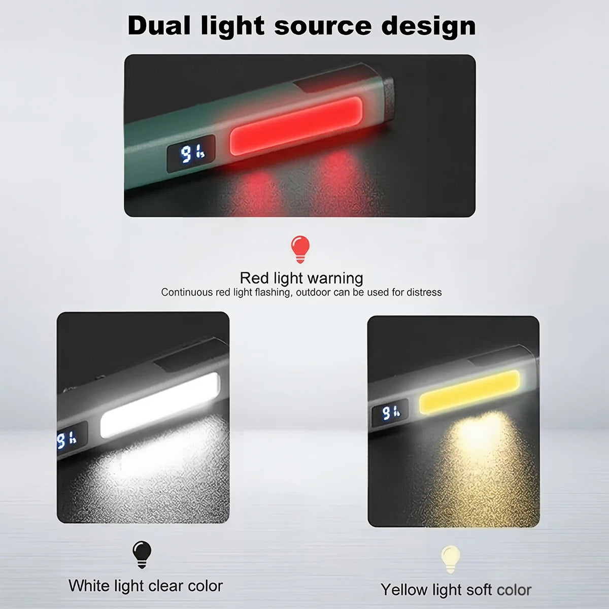 Powerful LED Work Light Car Garage Mechanic Lamp Magnetic USB Rechargeable Pen Clip Torch Flashlight Work Lnspection Light