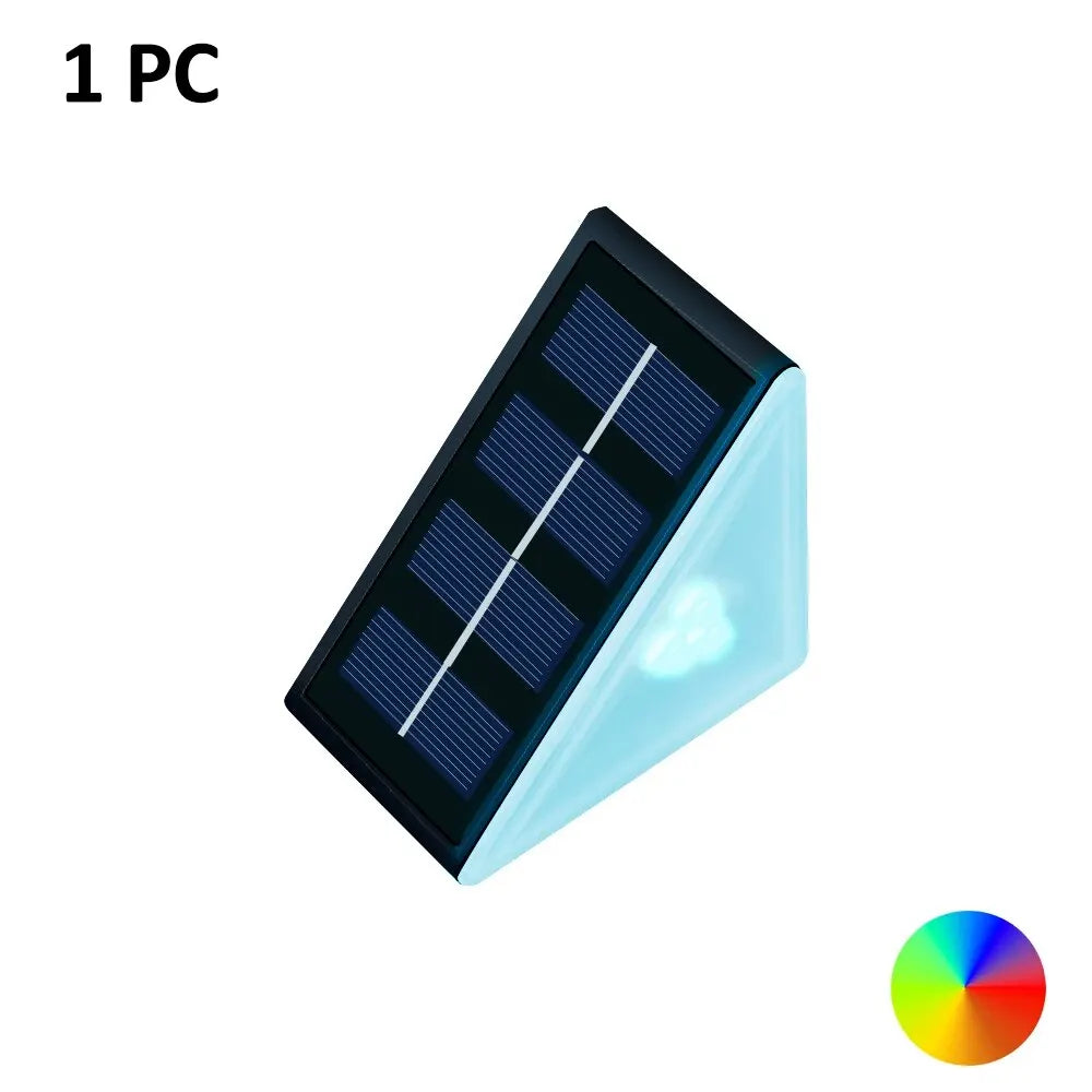 Outdoor Solar Step Lights, Warm White & RGB, IP67 Waterproof, Auto On, for Patio, Yard, Driveway, Porch Decoration