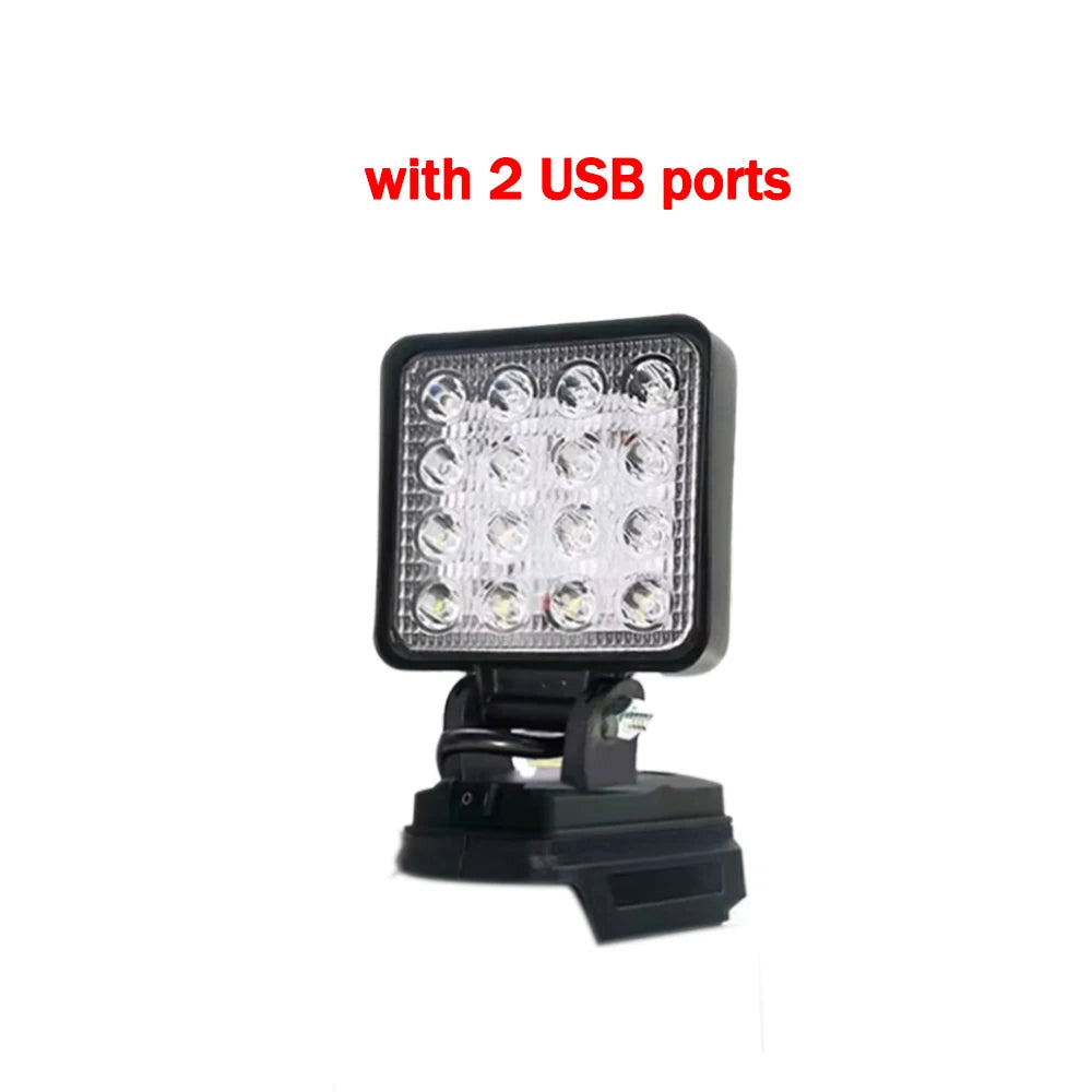 Led Light Portable Spotlight Cordless Outdoor Work Fishing Handheld Emergency ToolLight Fit Makita/Dewalt/Milwaukee 18V Battery