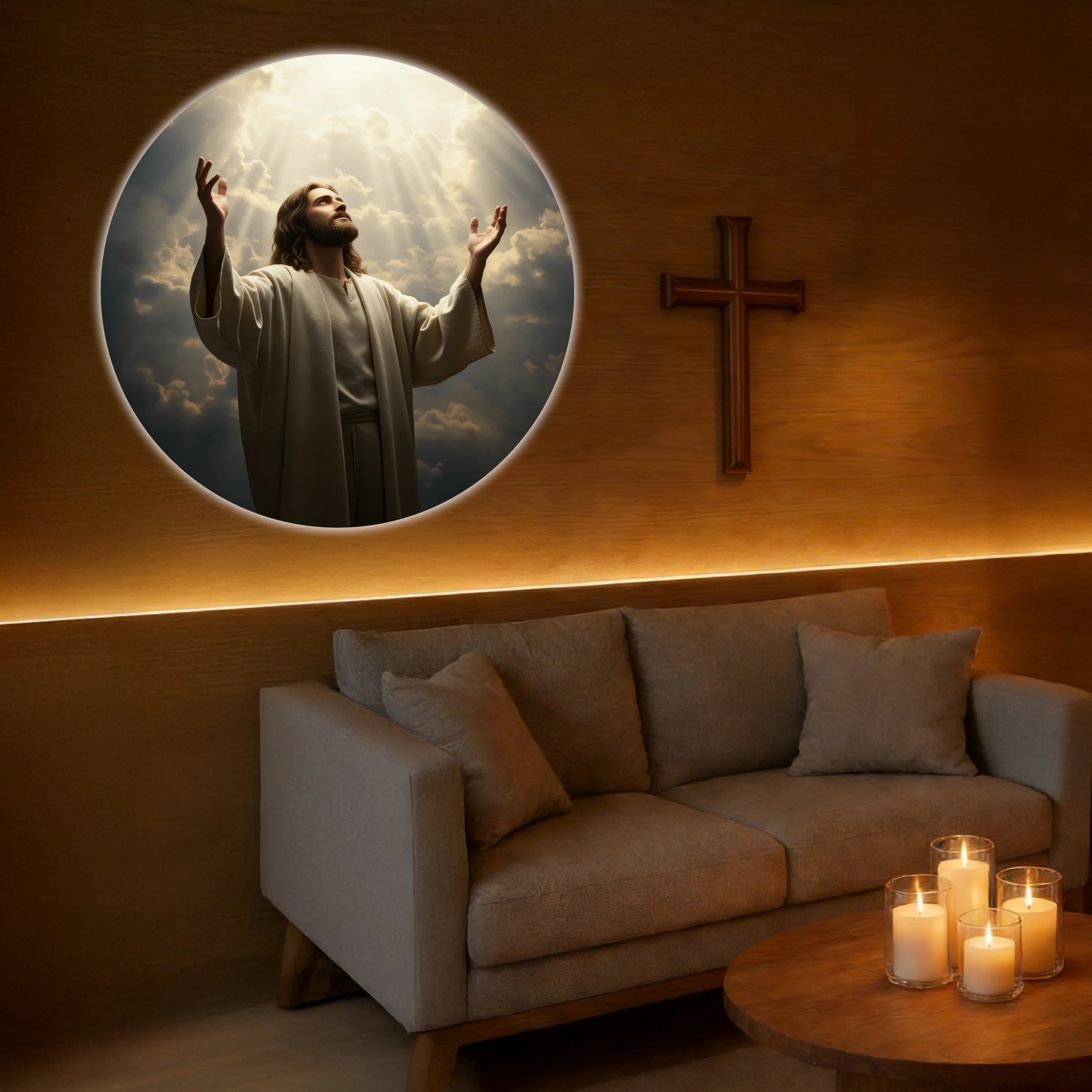 God and Jesus Pattern Projection Light, Six Patterns to Change, Room Ceiling Background Decorative Light
