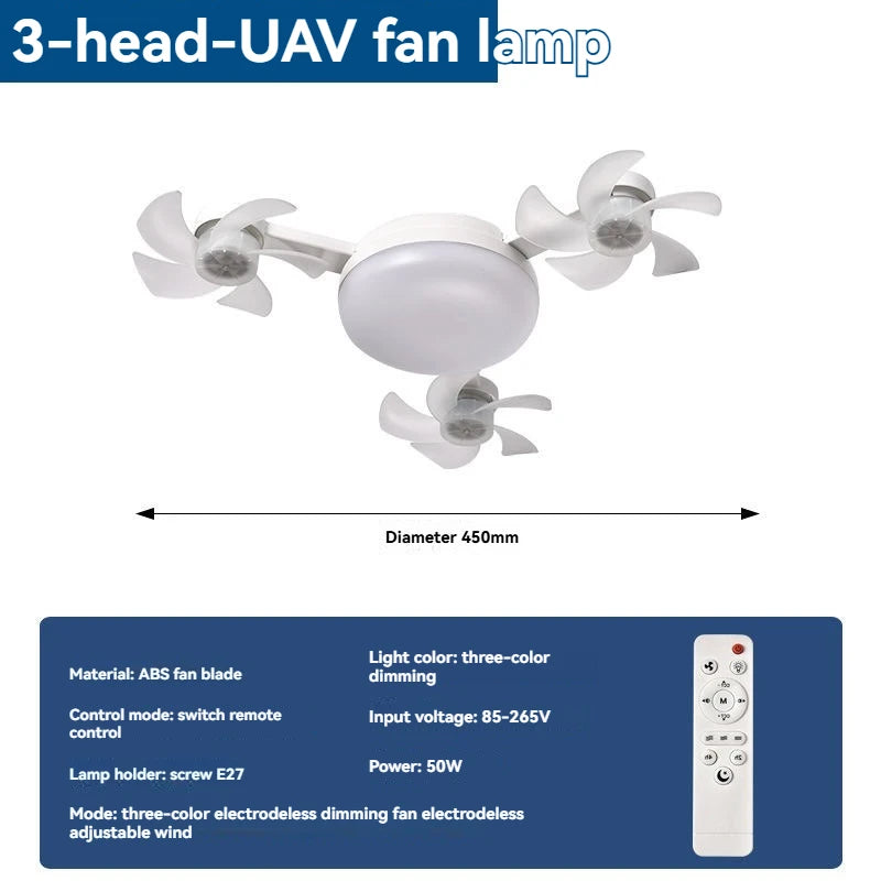 Nordic Screw Socket Ceiling Fan Light E27 Modern Fan Lamp for Dining Room LivingRoom High Wind Power Household Cooling Fan Light