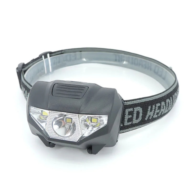 powerful small 3-Led Headlamp Headlight Head Torch Light AA AAA red white bright Frontal samll flashlight Lampe hiking Camping