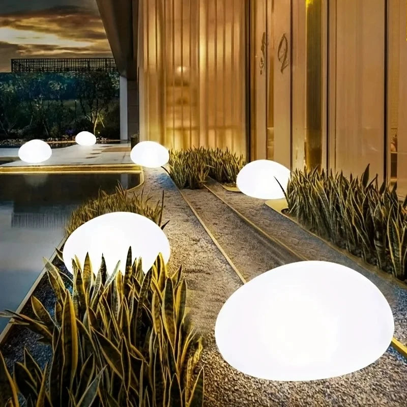 Solar Outdoor Waterproof Garden Light Cobblestone Shaped Lamp Decorative for Yard Lawn Patio Pathway Garden Christmas Decoration