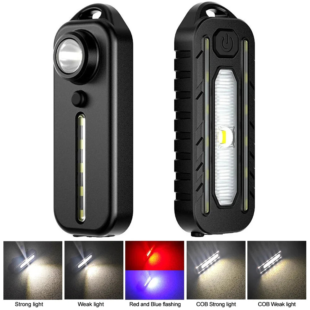 New Rechargeable Shoulder Worklight LED Red Blue Flashlight Vest with Clamp USB Charging Lantern Flashlight Running Outdoor