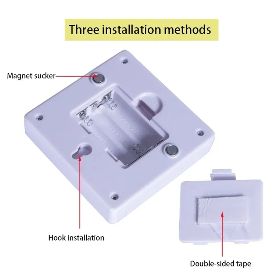 2 Pcs COB LED Night Lights AAA Battery Wall Light Operated with Switch Magic Tape for Cabinet lights Garage Corridor lamp