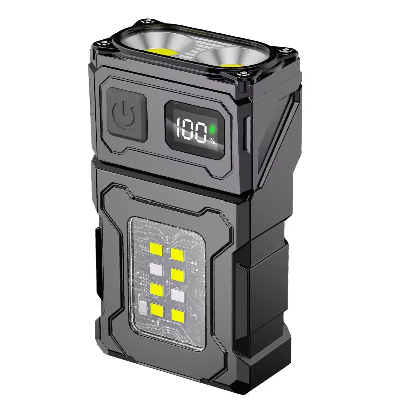LED Magnetic Work Light Portable Rechargeable Mini Flashlight Multi Outdoor Camping Emergency Car Repair Torch with COBSidelight