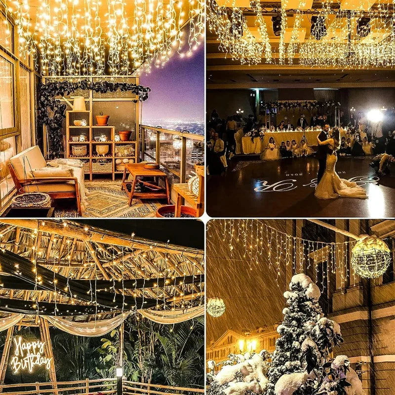 Outdoor Waterproof Solar Light LED Ice Bar Wedding Party Garden Courtyard Light Decoration String Light Holiday Home Furnishing