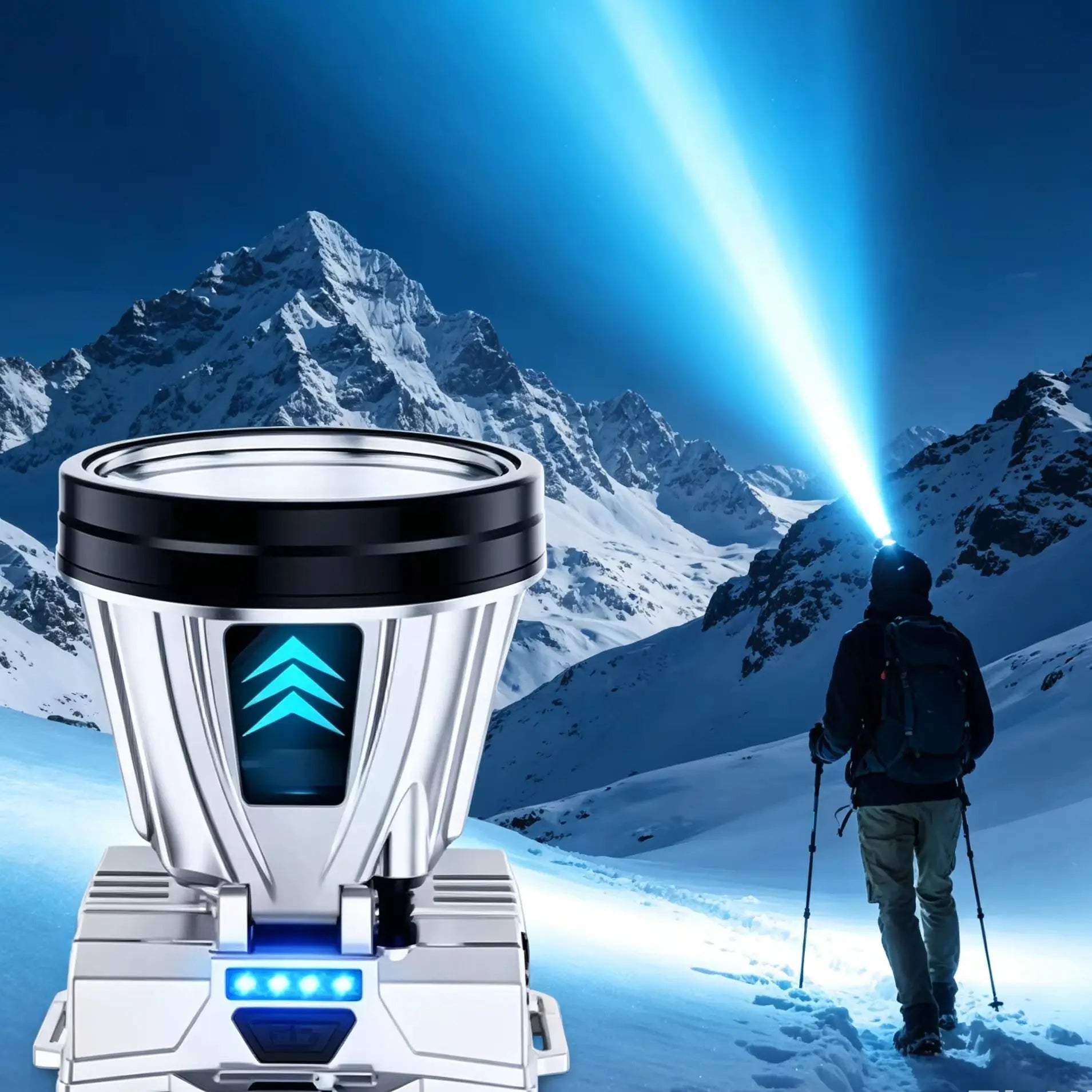 GGbingo 10000mAh Rechargeable Headlamp Super Bright High Power Waterproof Emergency Fishing Camping Lantern Head Flashlight