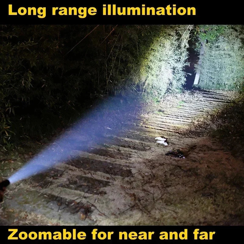 Aluminum Alloy Baseball Bat LED Flashlight with Focusable Zoomable Super Bright Light Self Defense Tactical Baton Emergency Torc