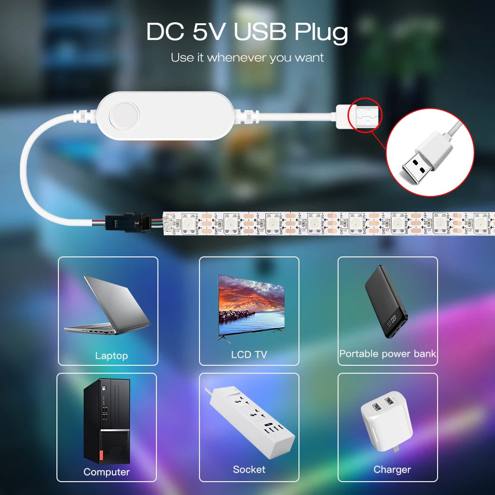 GLEDOPTO WLED ESP8266 Mini LED Controller DC 5V USB RGB IC Digital Dynamic Lights For WS2811 WS2812 WS2812b SK6812 WS2815 Strip