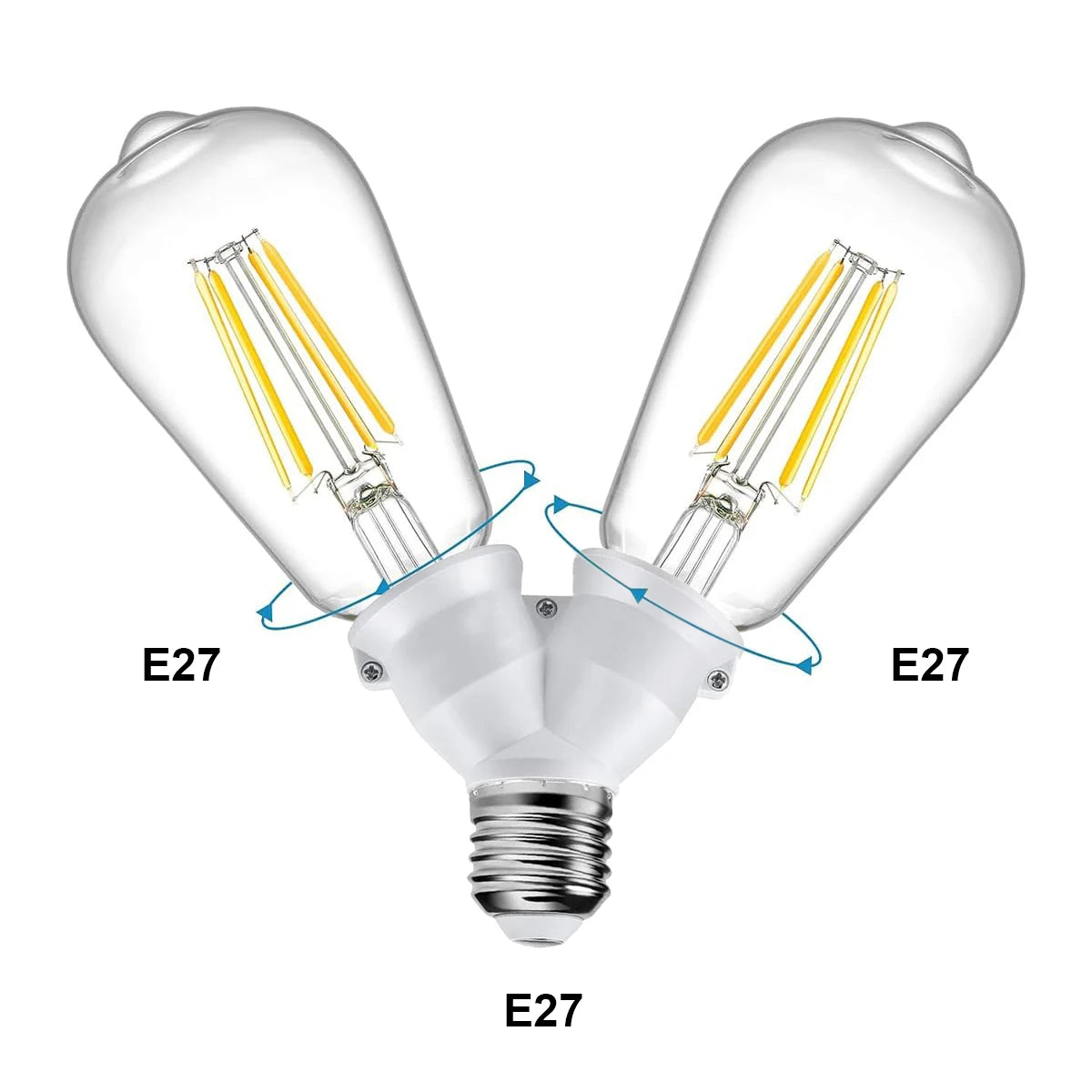 Screw 2-e27 Lamp Bulb Socket Bulb-socket Light-holder Lighting-accessories Halogen-light-lamp Holder 2in1 Double E27 Buld-socket
