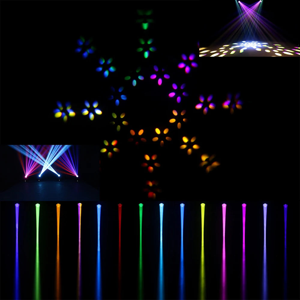 SHEHDS Super Power Beam 275W 10R Bulb Moving Head Double Prisms Rainbow Effect for Night Club Disco Christmas Lights Audience