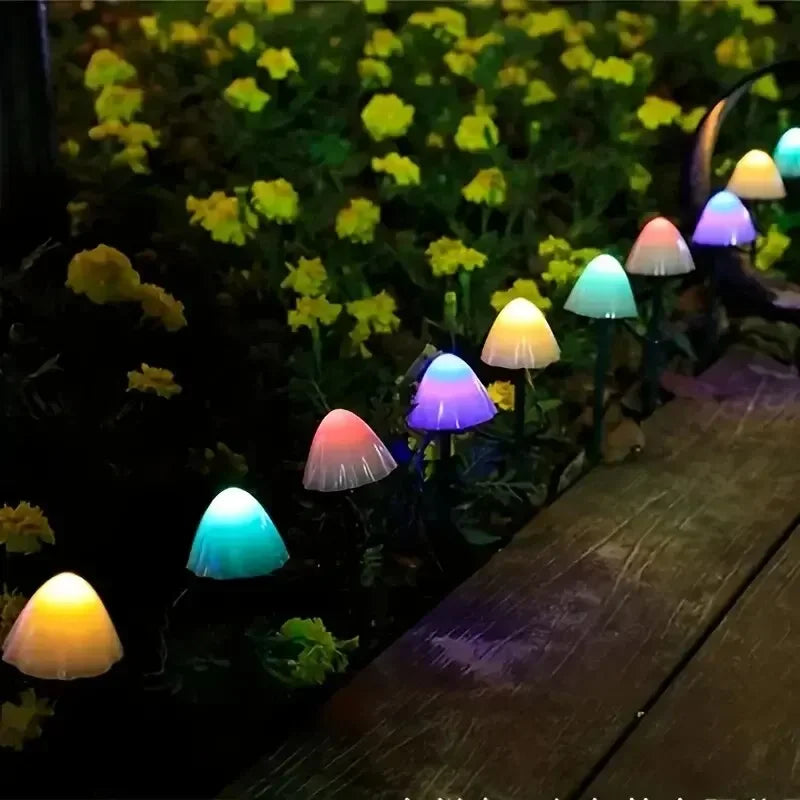 Mushroom String Lights Solar Fairy Lawn Lamp Outdoor Landscape Camping Garden Party Terrace Decoration Lights