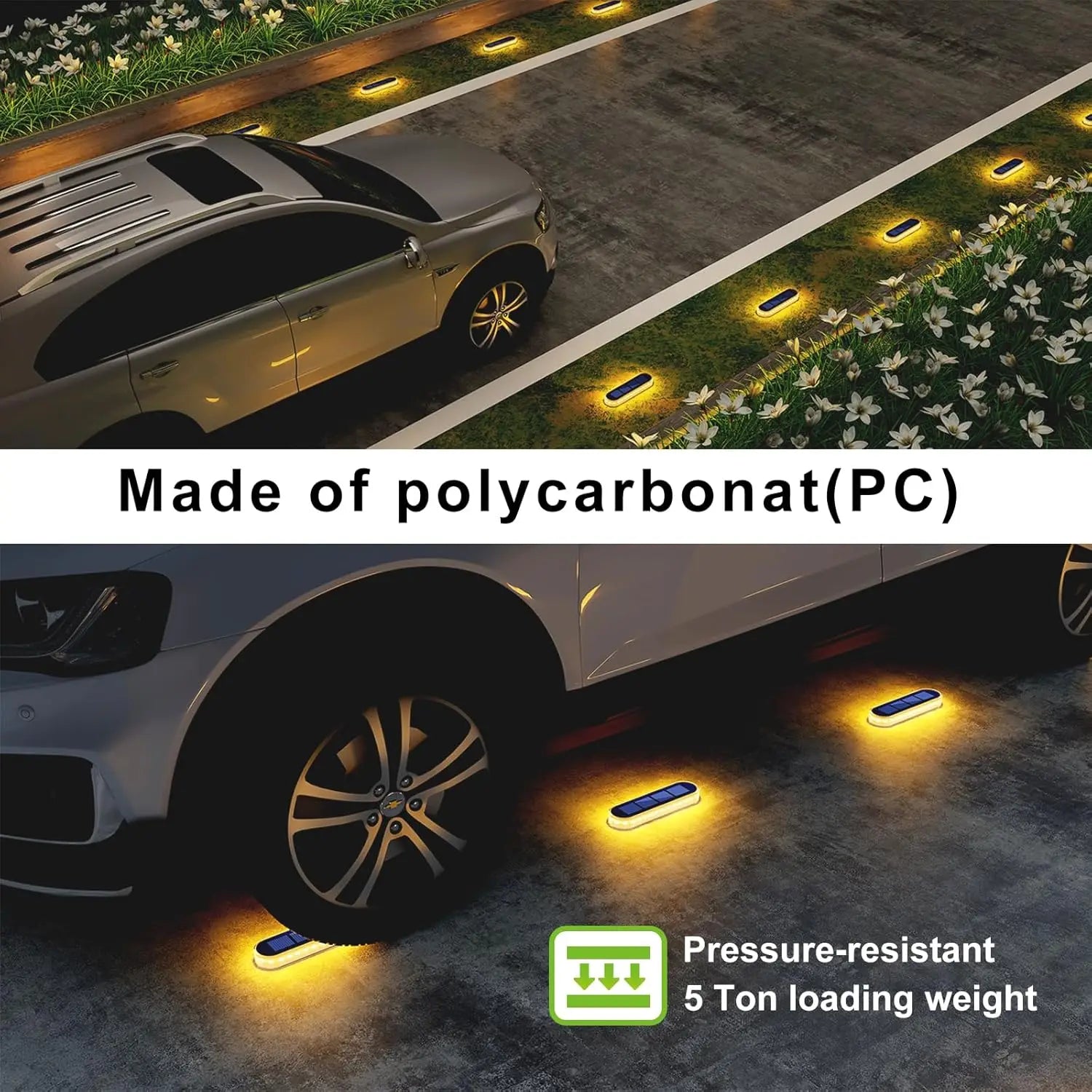 5 Years Lifespan Solar LED Step Lights Waterproof IP68 Outdoor LED Deck Lights Auto ON OFF for Stairs Driveway Deck Walkway Dock