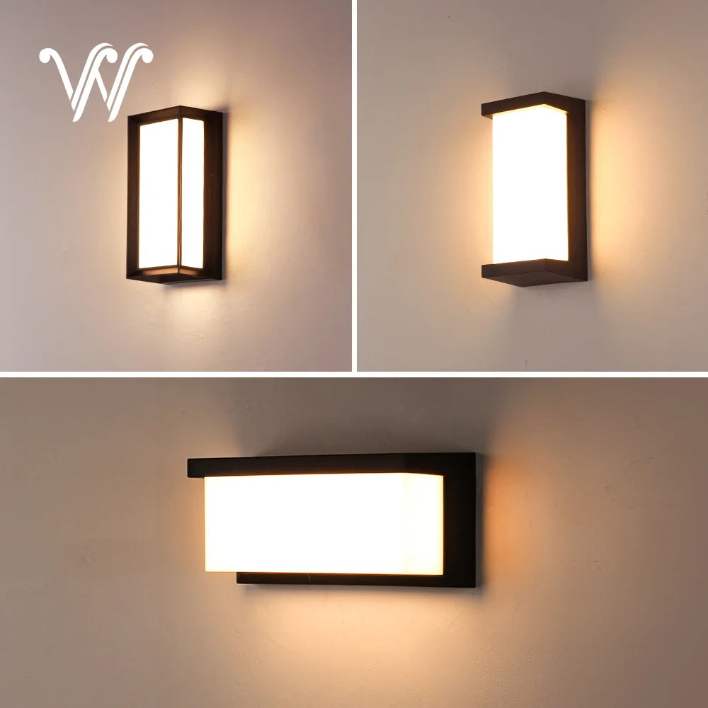 IP65 Waterproof Outdoor LED Wall Lamp 24W AC85-265V Exterior Wall Lighting Plastic Lamp Body Warm White Porch Light Garden Light