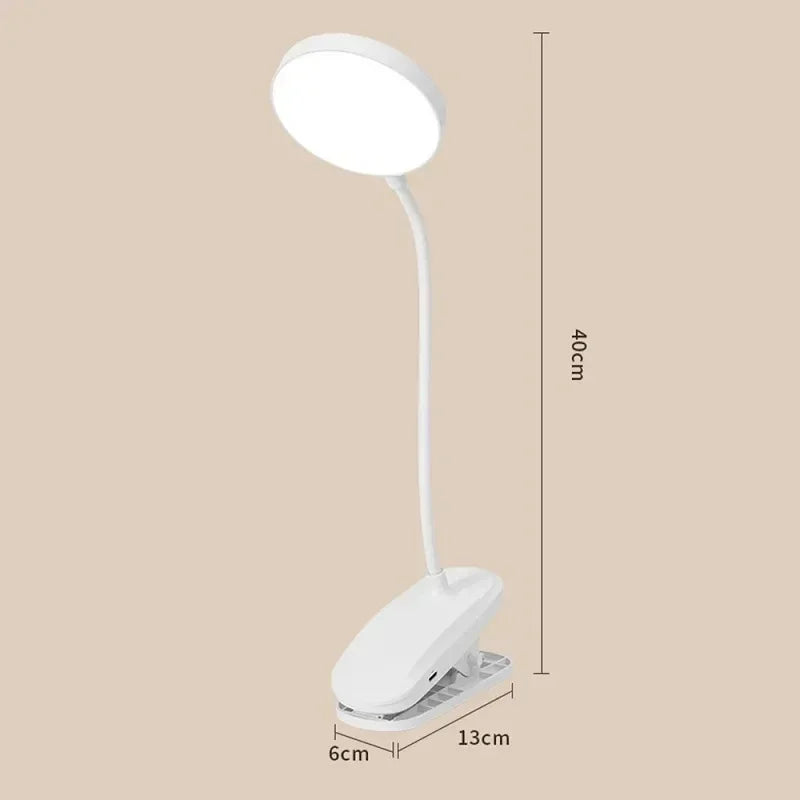 Folding Clamp Led Table Lamp Rechargeable Night Light Study Stand Read Lamp Touch 3 Modes Dimming Eye Protection Light