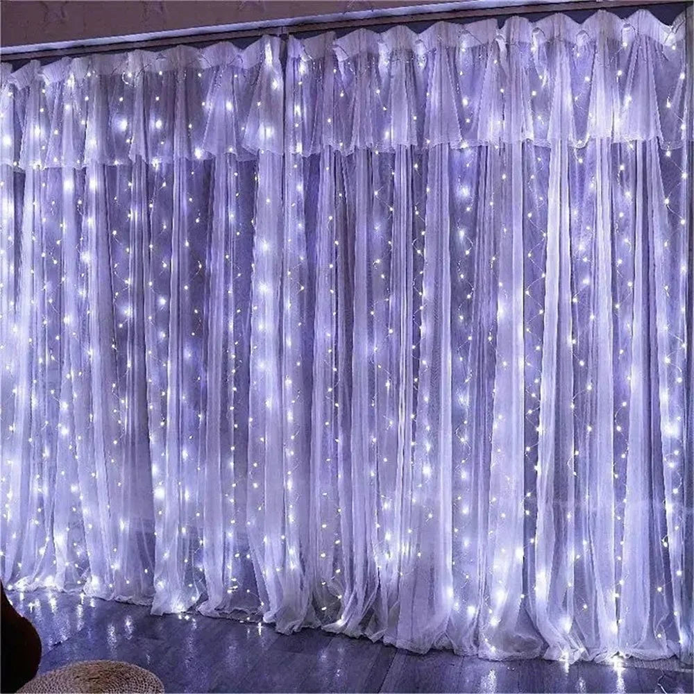 3M 6M USB LED Curtain 8 Modes Light with Remote Wedding Bedroom Living Room Ramadan Decorations EID Mubarak Valentine's Day 2026