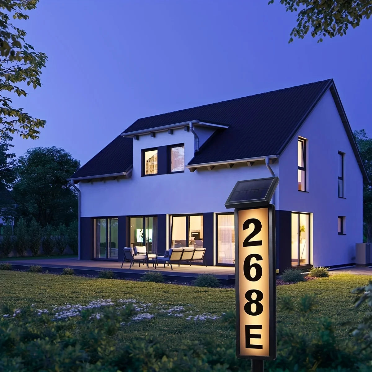 Solar-Powered Door Sign Lights, Ground-Insert Lawn Lights, No Wiring Required, Automatically Light up at Night, Eye-Catching Address Signs, Suitable for Homes, Mailboxes, Factories, and Commercial Areas, Outdoor Christmas Gar