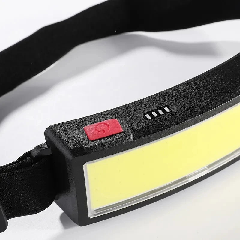 Powerful COB LED Headlamp Type-c Rechargeable Head Flashlight Built-in Battery Outdoor Fishing Camping Lantern Waterproof Torch