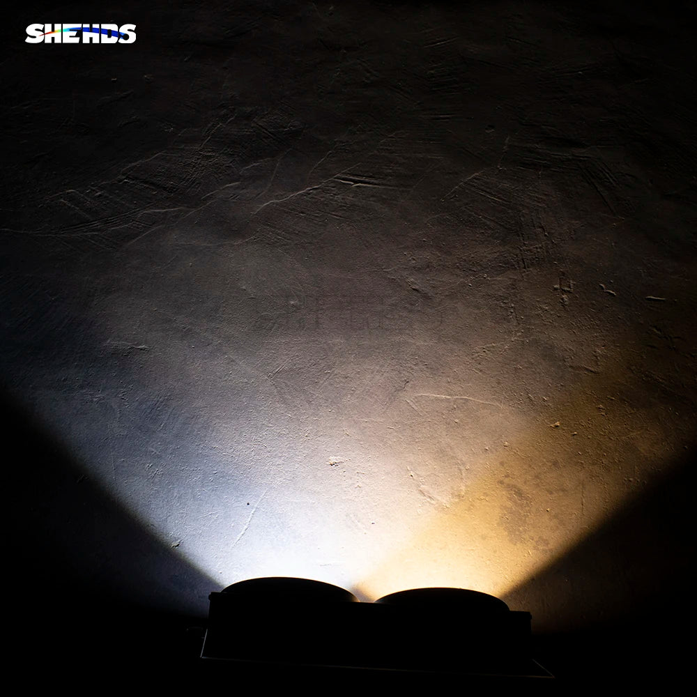 SHEHDS 200W Warm Cool White 2IN1 Projector 2 Eyes 2x100W COB LED Light Audience Blinder For DJ Disco Wedding Party Lighting