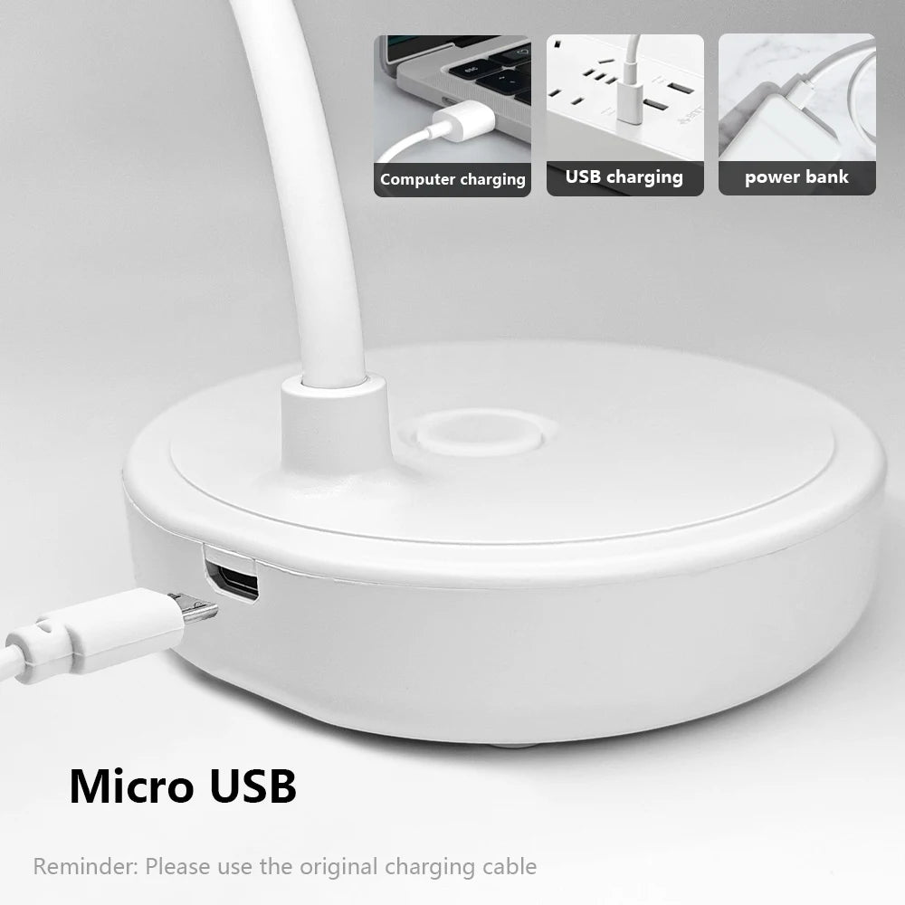 Portable Gooseneck Pipe Desk Lamp LED Rechargeable Waterproof Mood Light 3 Modes Reading Lights For Home Room Decoration Bedroom