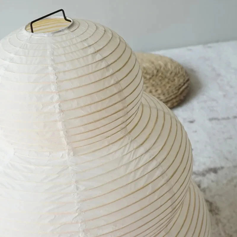 Japanese Design Akari Noguchi Yong Table Lamp White Rice Paper Decorative Desk Lights for Bedroom Living/Dining Room Study Loft