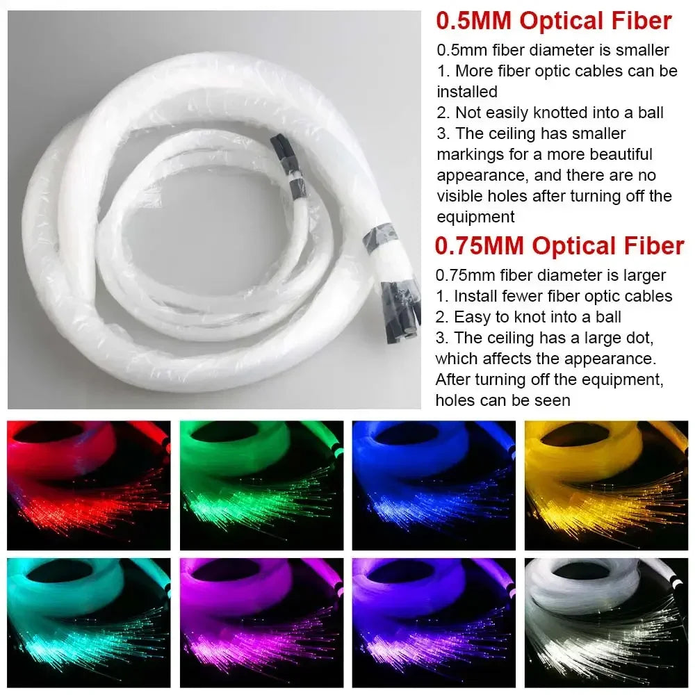 1/2/4 Split Fiber Optic Light Starry Sky Lamp APP Music Remote Control Car Roof Star Light Ceiling for Car Home