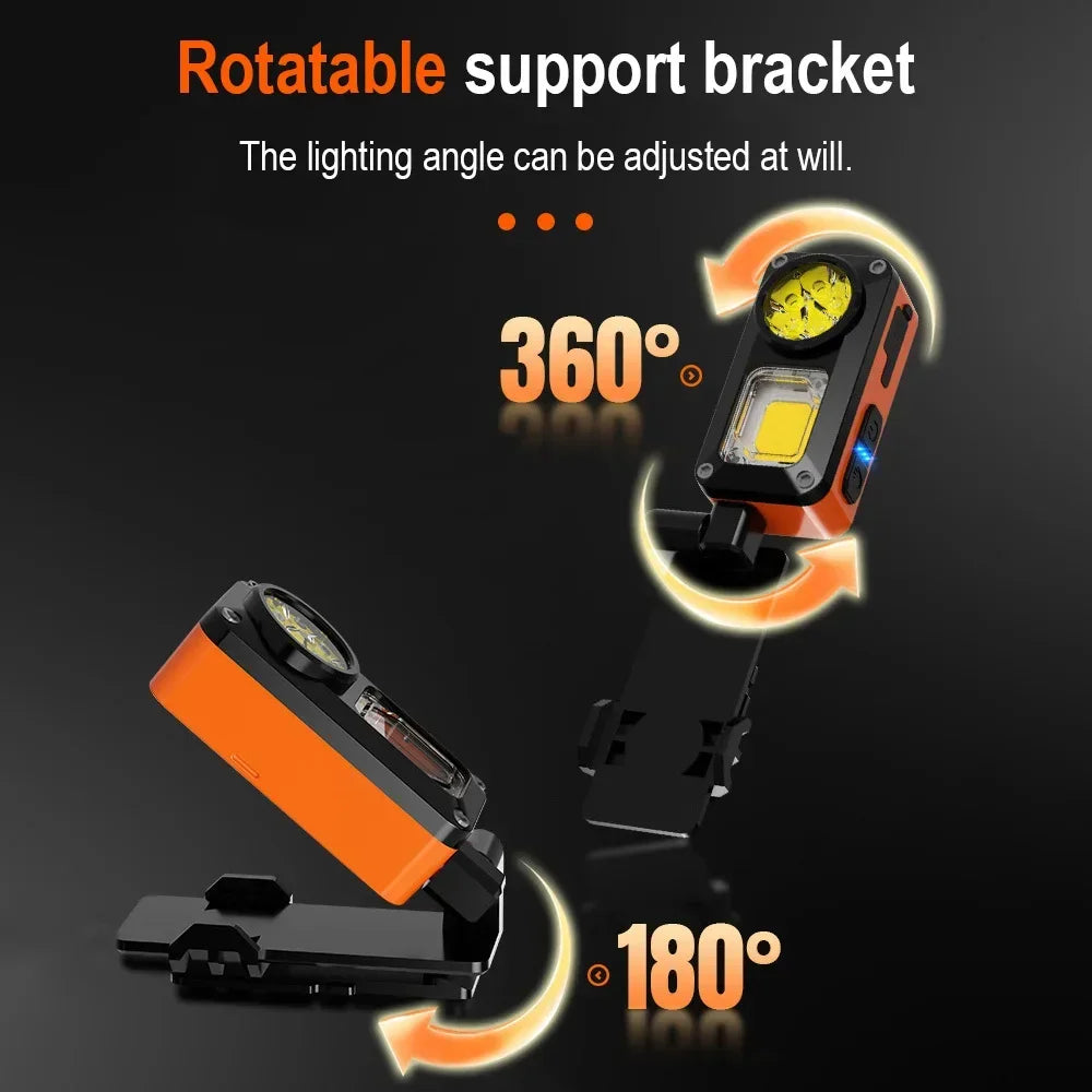 BORUiT 500LM 5 Modes Head Flashlight LED Sensor Angle Adjustable with Magnet& Clip Headlamp Camping Headlights Hunting Lantern
