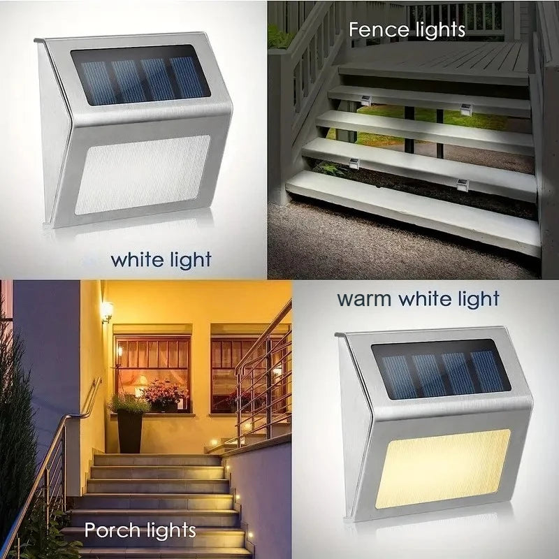 STAARIC 3LED Solar Stainless Steel Staircase Step Guardrail Wall Light Outdoor Courtyard Garden Decoration Atmosphere Light