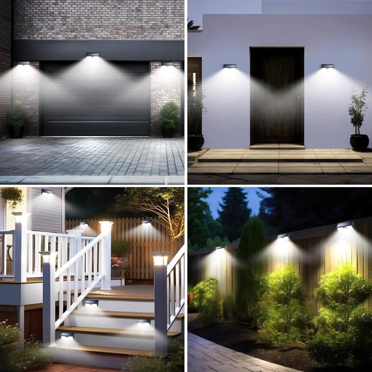 Solar Lights Outdoor Motion Sensor, 3 Modes 318LED Solar Powered Fence Wall Light IP65 Waterproof,  Outside Deck Yard Patio Hous