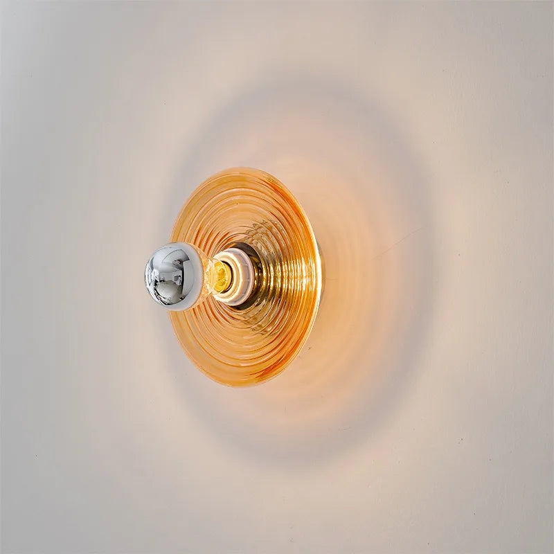 Nordic LED Wall Lamp Water Ripple Glass Lighting For Bedroom Bedside Living Room Backdrop StudyHome Decoration Amblance Sconces