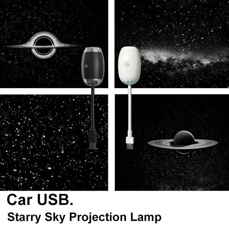 Galaxy Projector USB Night Light Car Mood Lights LED Starry Star Lamp Party Cool Stuff For Room Bedroom Home Gaming Decor
