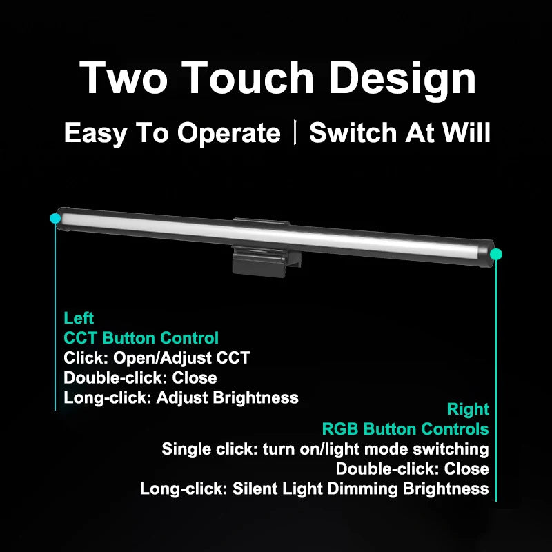 30CM LED Desk Lamp Monitor Light Bar Eye-Care Stepless Dimming Lighting Table Lamp Computer Monitor Screen Light for Work Gaming