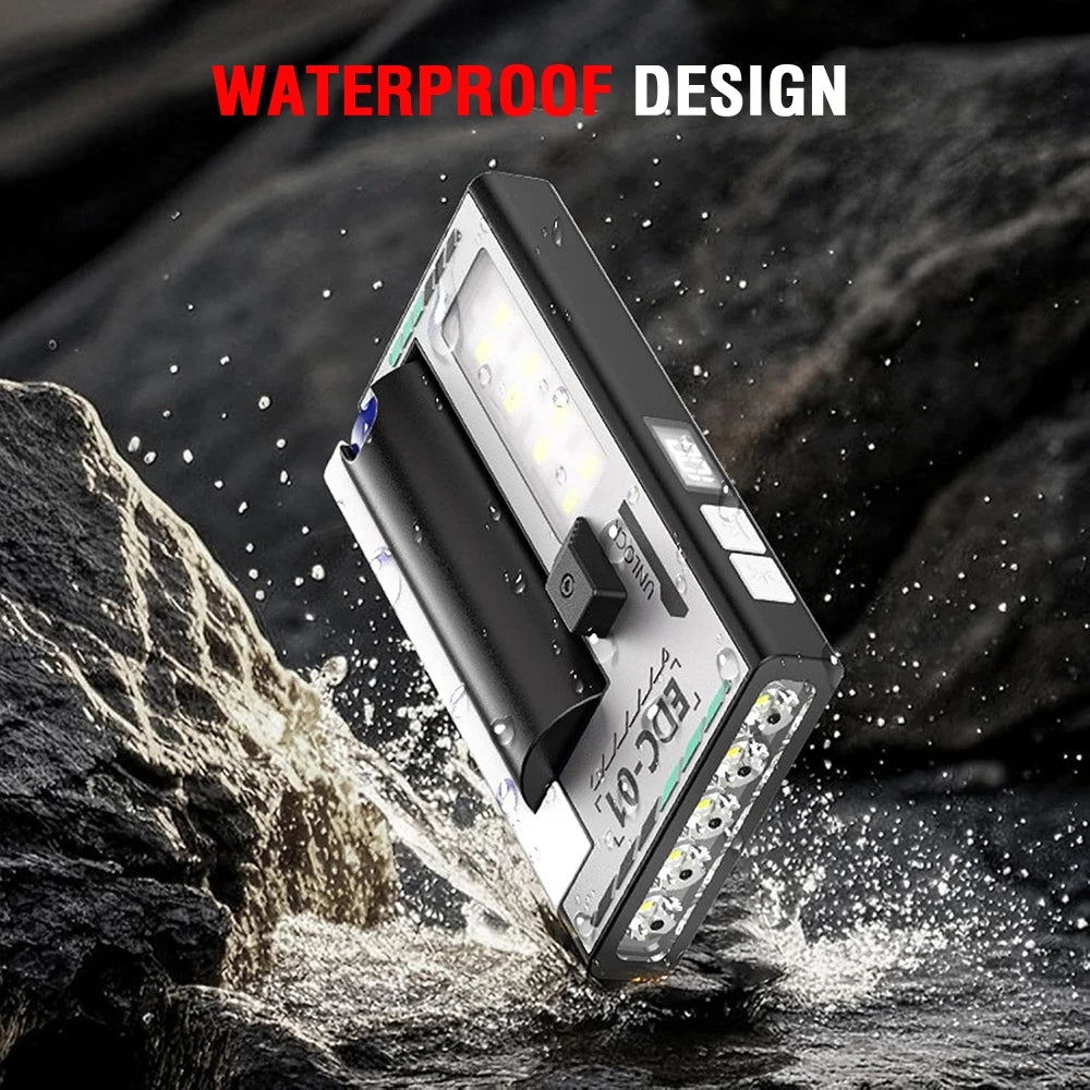 Portable Rechargeable LED Torch Light, Waterproof Outdoor Work 6 Lighting Modes Flashlight with Magnetic Compact LED Flashlight