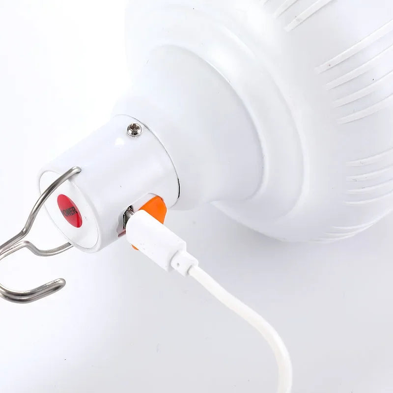 1PC 60W USB Rechargeable LED Lamp Bulb Portable Emergency Light for Camping Fishing Night Outdoor Hook-Up Lantern LT014