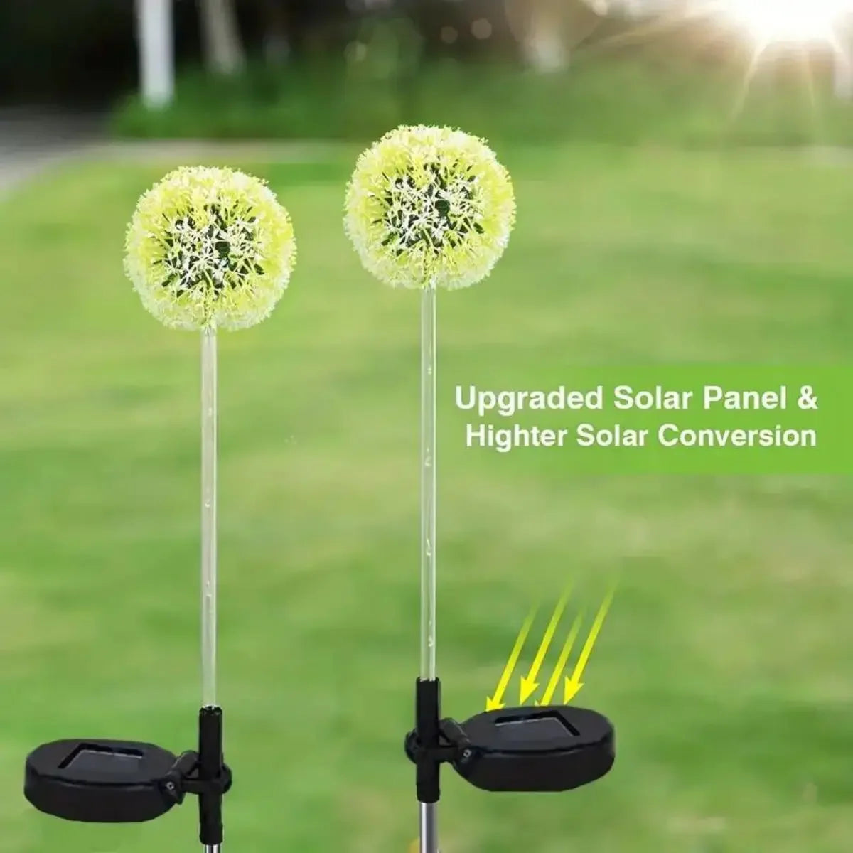 3 LEDS Solar Outdoor Dandelion Lights, LED Color Scallion Ball Lights, Lawn Lights, for Garden, Patio, Walkway, Lawn Decoration