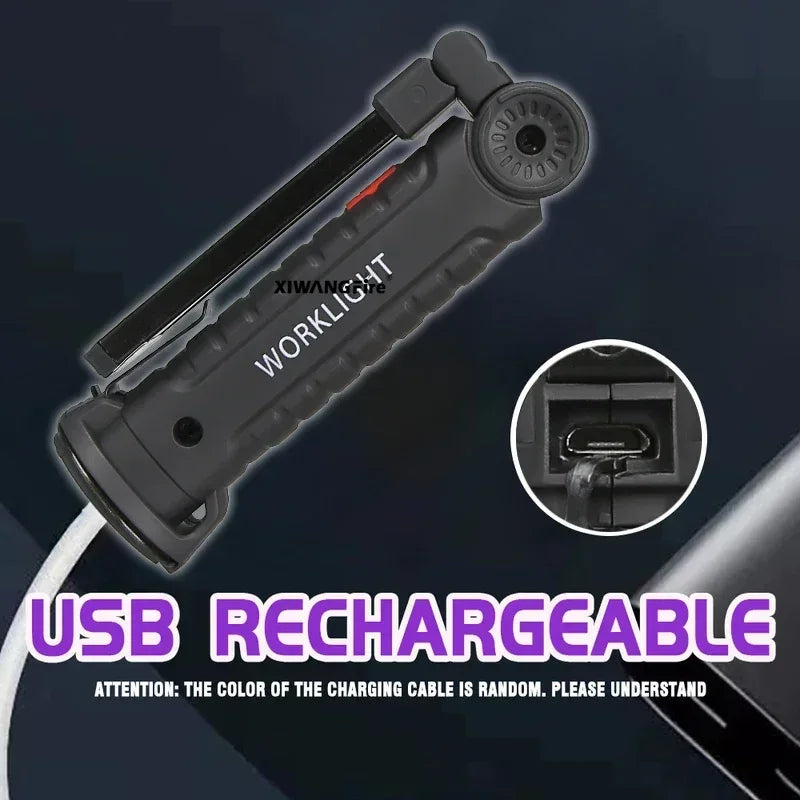395nm UV Flashlight-Magnetic&Hook Rechargeable 400mAh Blacklight,for Resin Cure,Pet Stain,Scorpion Finding (Portable Foldable)