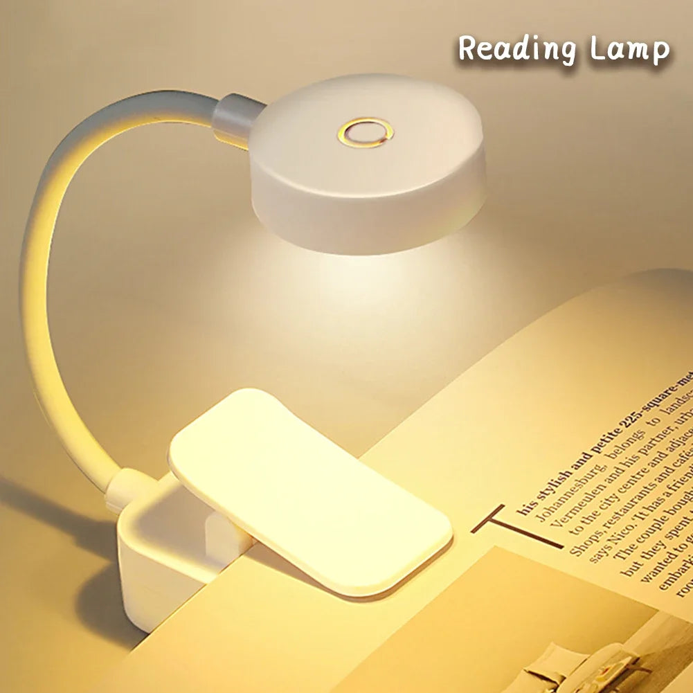 Mini Clip LED Book Lamp Battery Powered Table Lamp Eye Protection 3 Colors Night Light Portable Bedside Student Reading Lamp
