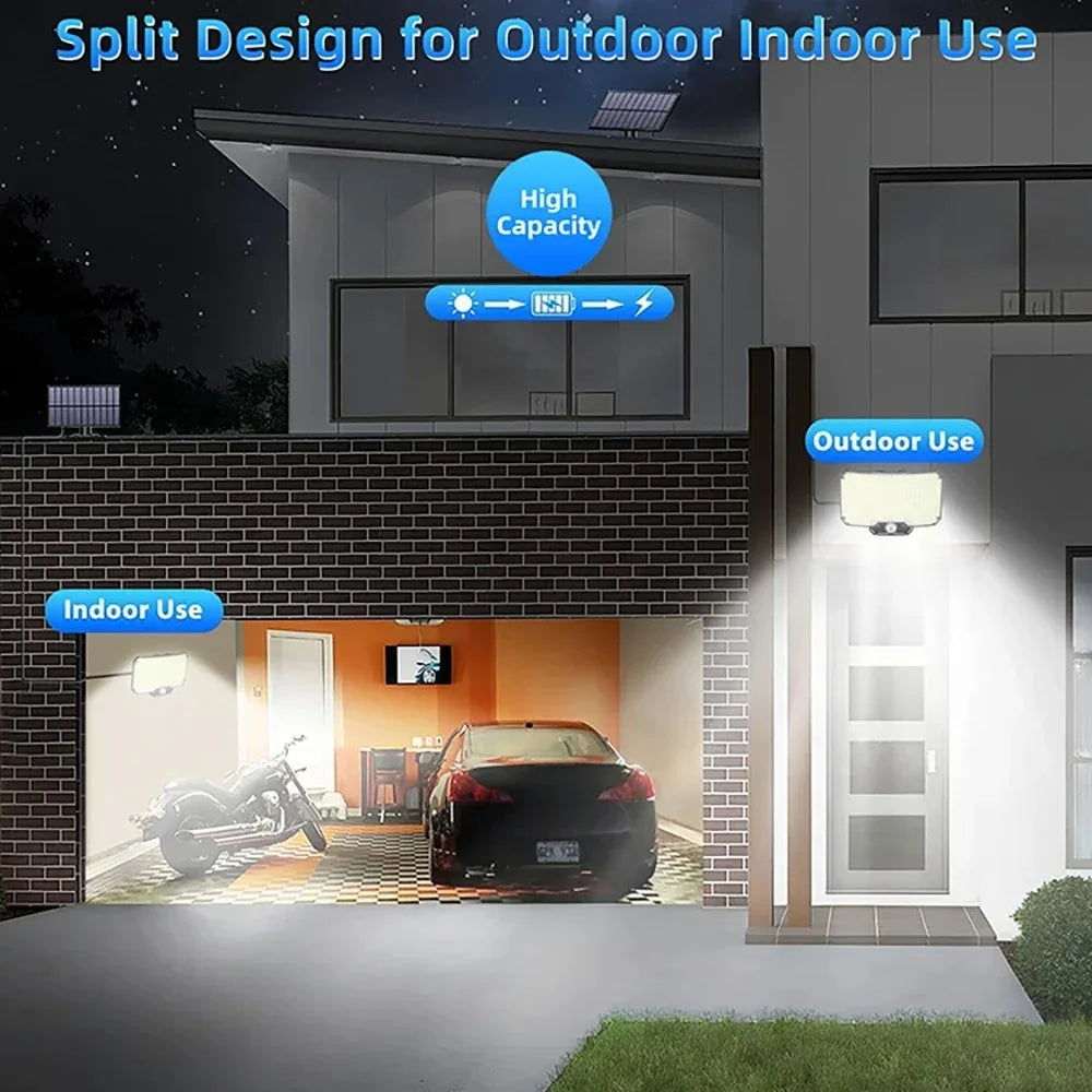 HOMEFISH 234LED Solar Security Lights Outdoor Motion Sensor 3 Modes Waterproof Split Solar Flood Wall Light for Garden Garage