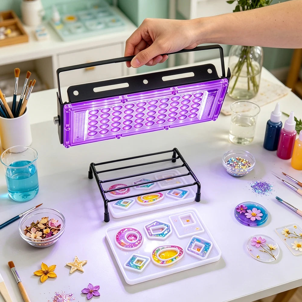 50 LED UV Resin Curing Lamp | Fast Cure USB UV Light for DIY Jewelry Making and Epoxy Crafts