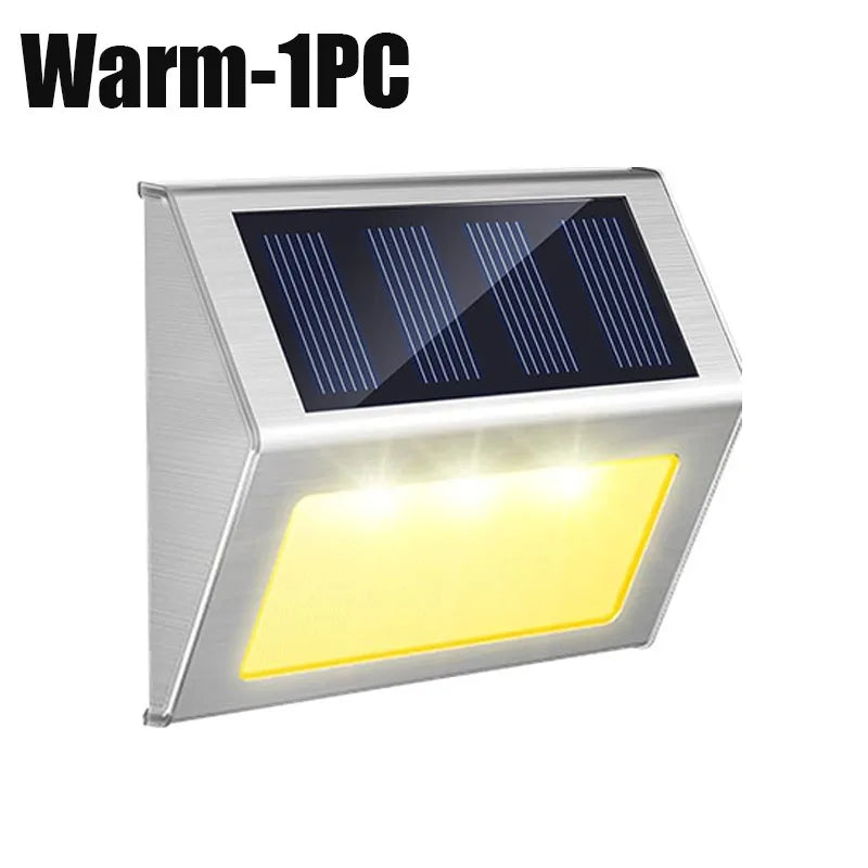 STAARIC 3LED Solar Stainless Steel Staircase Step Guardrail Wall Light Outdoor Courtyard Garden Decoration Atmosphere Light
