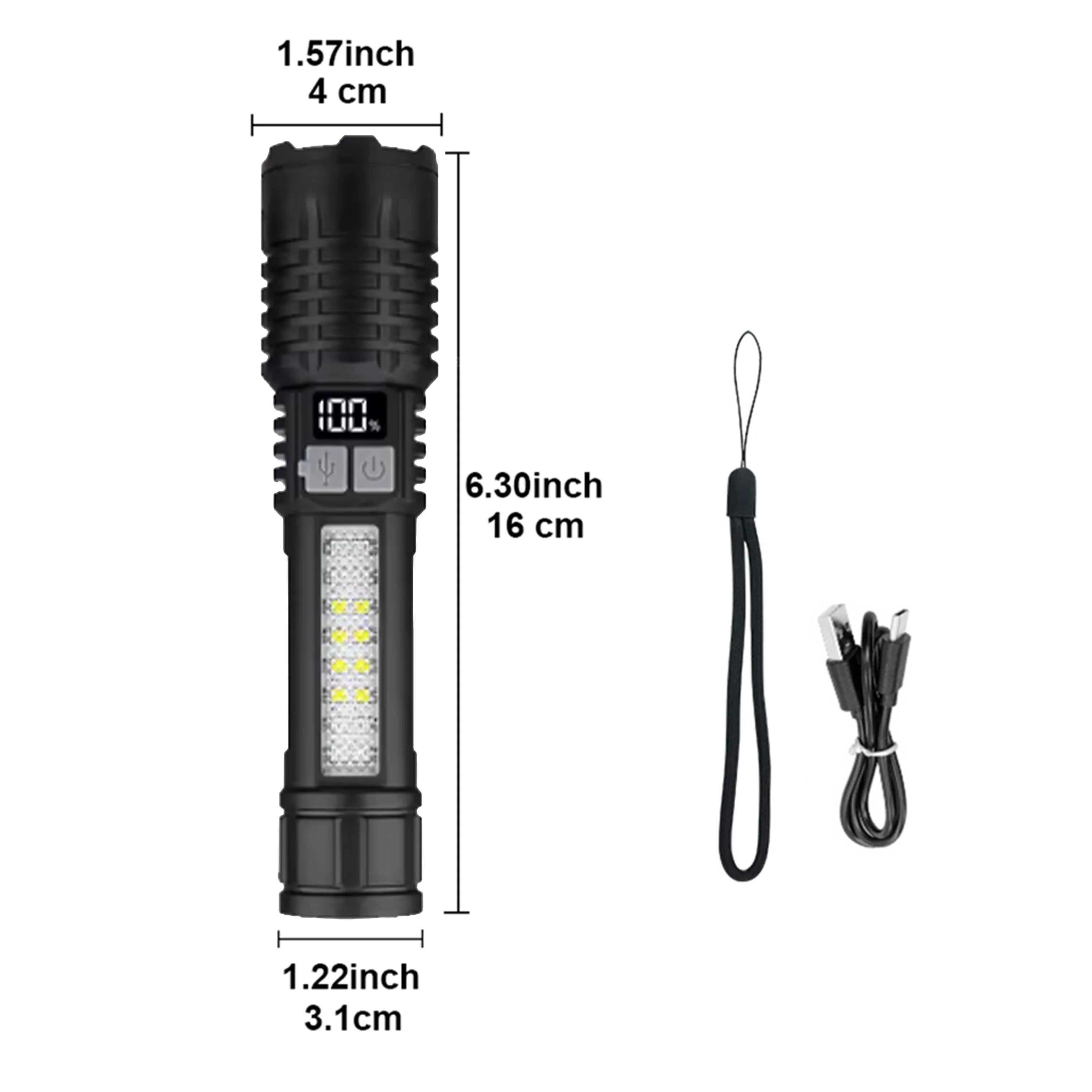 Most Powerful LED Flashlight USB Rechargeable Tactical Torch Light Ultra Bright Long Range Zoom Flashlights Fishing Camping Lamp